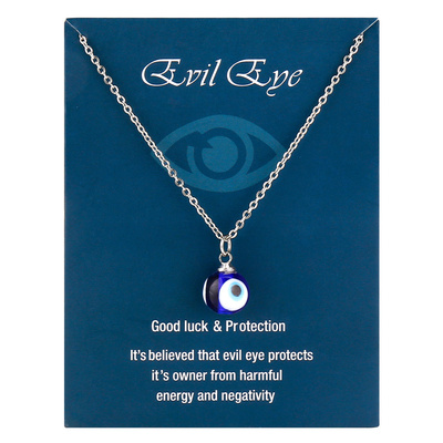 2023 New Turkish Evil Eye Pendant Necklace for Woman Silver