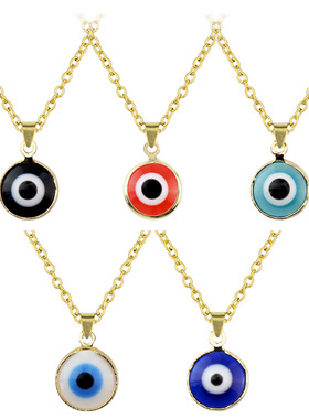 New Vintage Colorful Lucky Evil Eye Pendants Necklace For