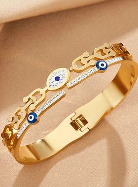 Stainless Steel Bangle Blue Devil Eye Model Free Shipping