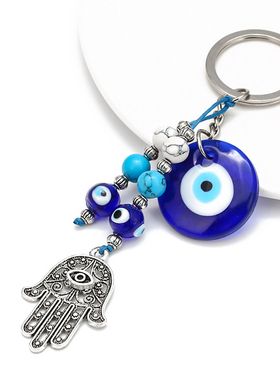 2021 Turkish Evil Eye Keychains Lucky Blue Eye Fatima Hand