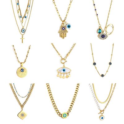 Evil Eye Pendant Necklaces For Women Girls Trending Gold