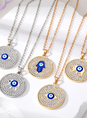 Zircon Elephant Turkey Evil Eye Hamsa Hand Necklace Women