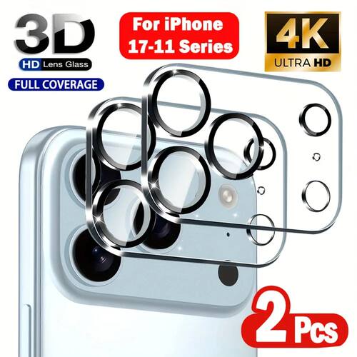 2pcs Tempered Glass Camera Protector for iPhone 17 16 15 14