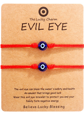 Couples Lucky Evil Blue Eye Bracelet for Women Charms Red