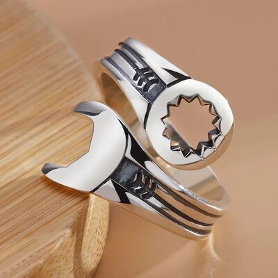 Fashion Sterling Silver Wrench Adjustable Rings For Women