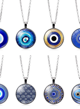 Blue Turkish Evil Eye Necklace Choker Turkey Evil Eyes
