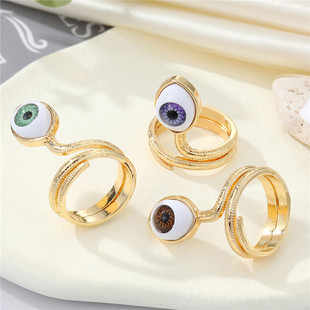Unique Punk Evil Eye Rings For Women Men New Cool Snake