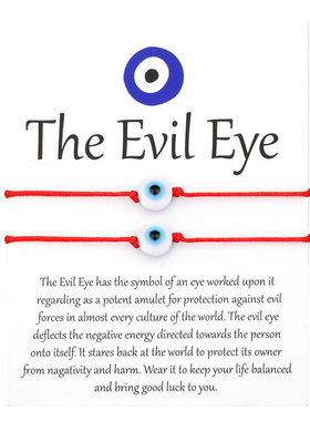 Lucky Evil Blue Eye Charm Bracelet for Women Men Simple Red