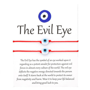 Lucky Evil Blue Eye Charm Bracelet for Women Men Simple Red