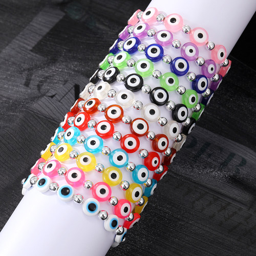 Boho Round Turkish Evil Eye Bead Bracelet For Women Men