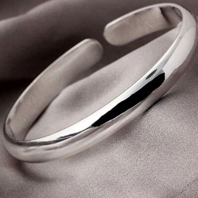 Sterling Silver Cuff Polishing Retro Bracelet Bangles For