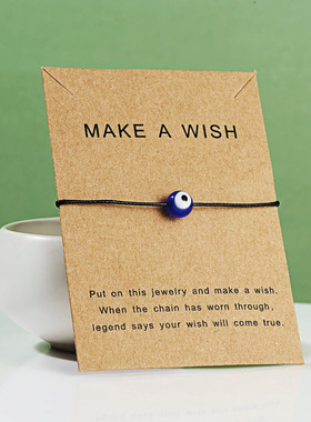 Hot Blue Evil Eye Bracelet 6 Colors Make A Wish Alloy