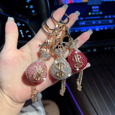 Creative Crystal Money Bag Car Keychain Exquisite Diamond
