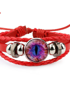4 Style Dragon Eye Evil Blue Eye Glass Dome Bracelets for
