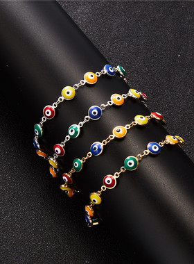 Colorful Beads Turkish Evil Eye Chain Bracelet For Women