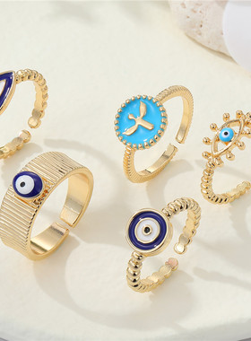 Trendy Turkey Evil Eye Angel Rings For Women Men New Unique