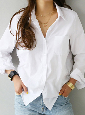 2022 new Style Blouse Tops Female Fashion Button上衣衬衫纯色