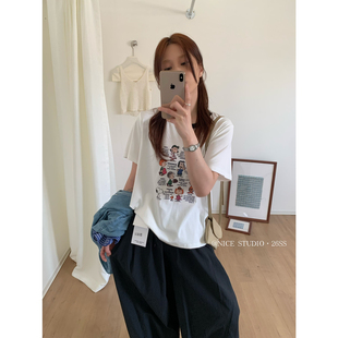 T恤L8822 奶思家NICE 韩系卡通史努比印花短袖 2026夏季 STUDIO