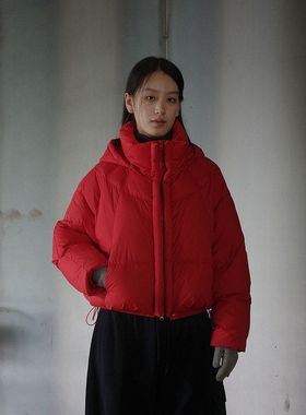 正品 EVERTRUE90白鸭绒羽绒服女保暖冬季韩版连帽宽松外套潮68157