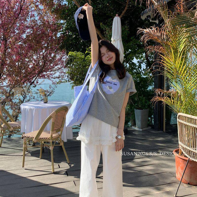 苏珊SUSAN 2026夏季新款短袖T恤圆领套头百搭甜美韩版上衣女MT311