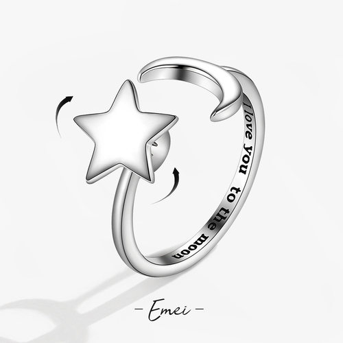 Anti Stress Anxiety Ring Women Sliver Color Open Adjustable