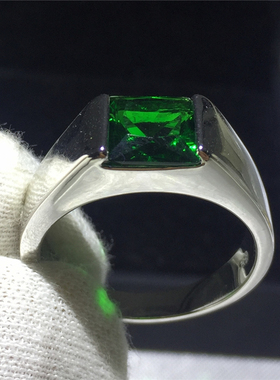 Fashion Wedding ring for Men Princess cut 3ct Green 5A