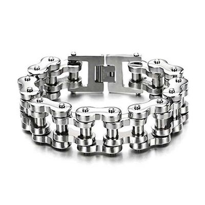 Silver Mens Weight Bracelets, Motorcycle Biker Bicycle