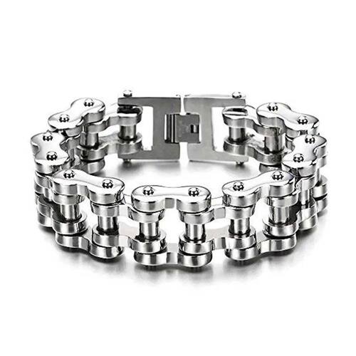 Silver Mens Weight Bracelets, Motorcycle Biker Bicycle