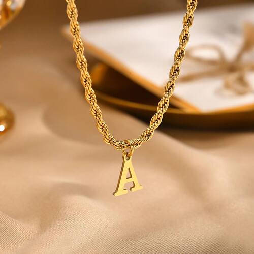 Initials Necklace for Men Boys,Stainless Steel A-Z 26