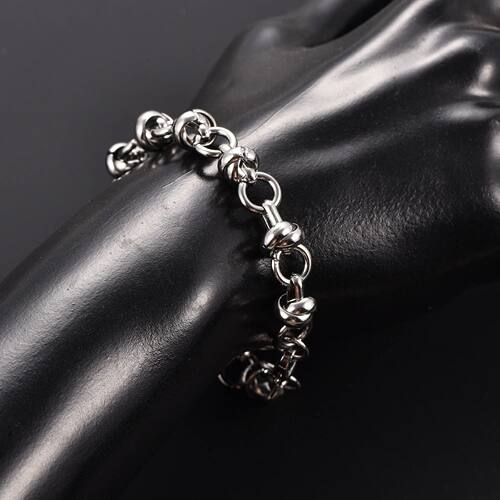 8mm Chunky Stainless Steel Punk Bracelet Link Oval Knot