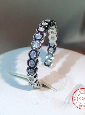 925 Sterling silver Single Row Pave AAAAA cz Eternity