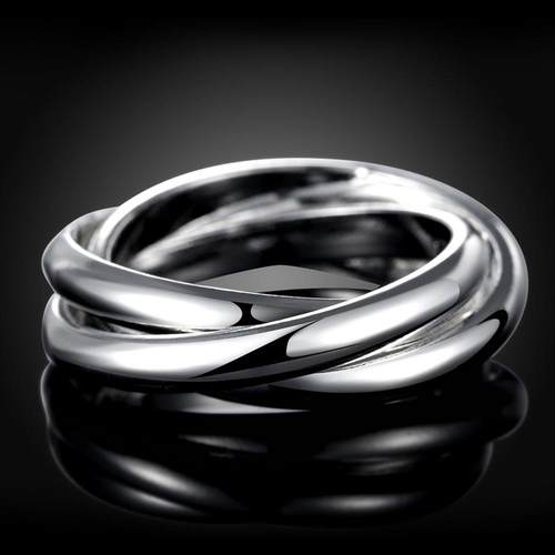 925 Sterling Silver Rings For Women Simple three circles siz