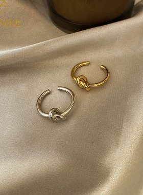 XIYANIKE Silver Color  Knotted Thin Ring Female Open Couple