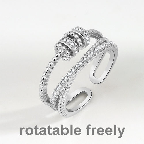 New Fidget Beads Rings for Women Men Rotate Freely