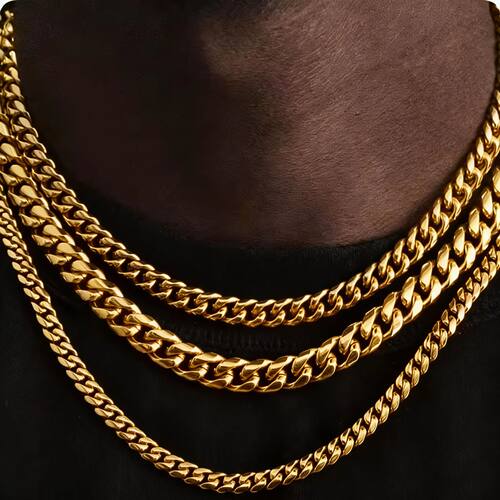 Classic Punk Cuban Chain Necklace for Men Women,Stainless