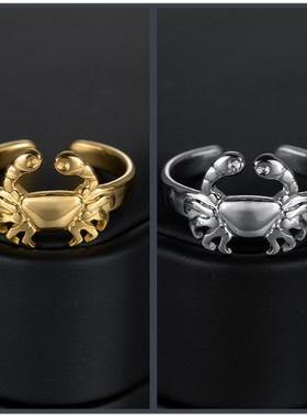 Crab  Ring Stainless Steel Jewelry For Women Girl Punk