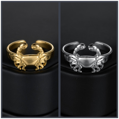 Crab  Ring Stainless Steel Jewelry For Women Girl Punk