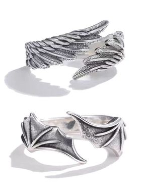 Retro Angel Demon Wing Couples Rings Fashion Men Women