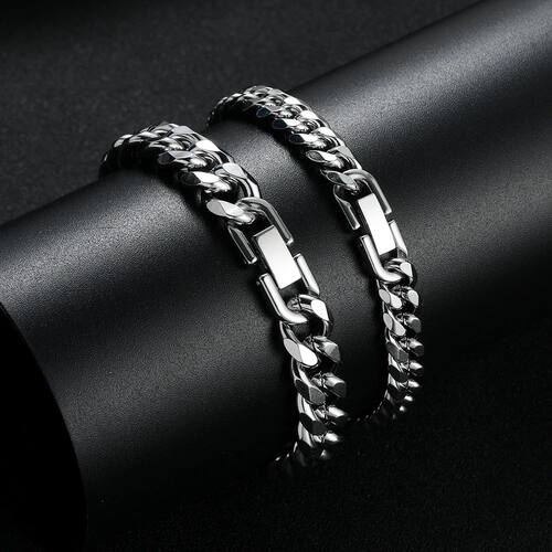 Width 8/10MM 316L Titanium Steel Cuban Chain Bracelet Fashio