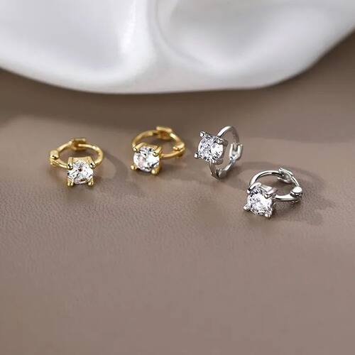 Small Crystal Stud Earrings For Women Simple Four claw Ear B