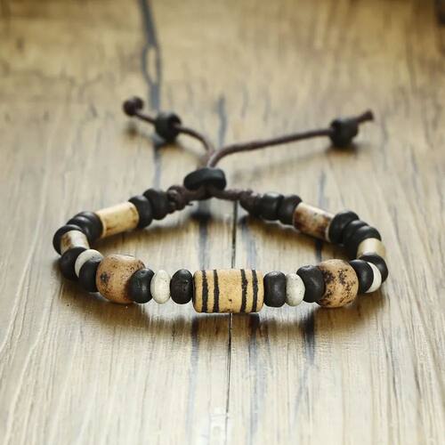 Casual Men's Wood Beads Bracelet Surfer Bohemian Stacking