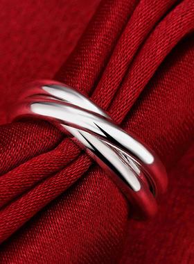 Hot Pretty 925 Sterling Silver Simple three circles Rings