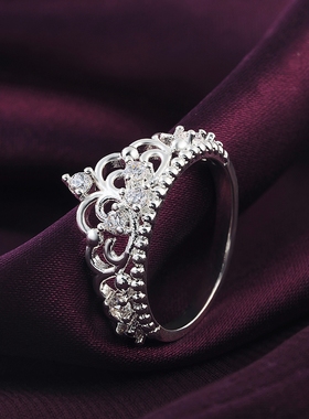 charm 925 Sterling silver Rings For women crystal Crown size