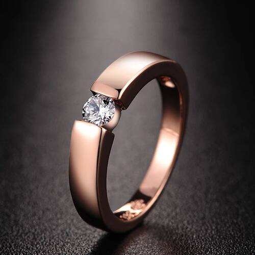 Princess Cut Stone Engagement Wedding Rings For Women Rose