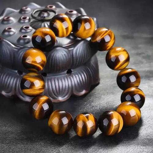 Fashion Tiger Eye Bracelets Men 20mm Nature Beads Bracelets