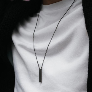 Stainless hot Steel Necklace Rectangle men Pendant classic