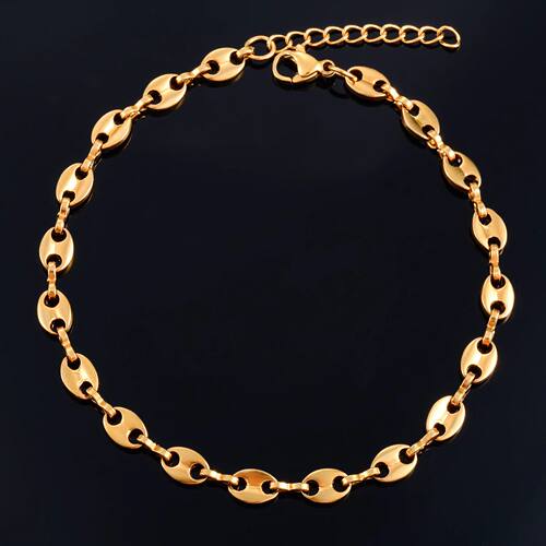 Stainless Steel Coffee Bean Chain Bracelet for Women Hand