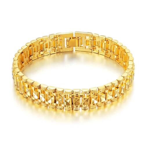 Classic Bracelet Wholesale 8/12MM Trendy Male Gold Color