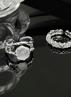 Fashion Design Moonstone Zircon Ring Women Gemstone