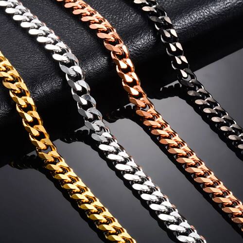 Chunky Stainless Steel Necklace for Men Link Curb Miami